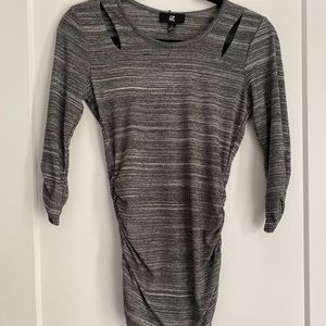 Heathered gray Long sleeve with shoulder cut outs
